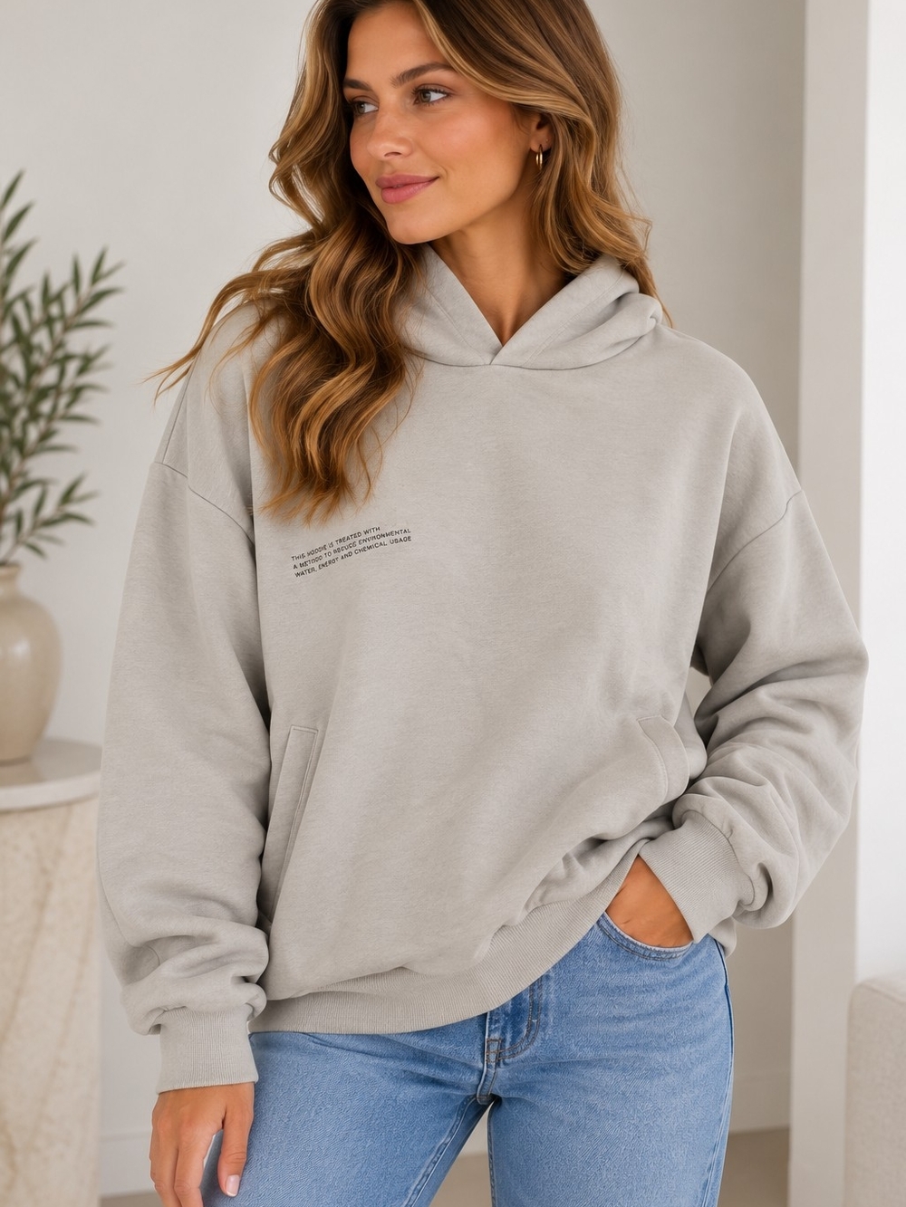 PANGAIA Women’s Midweight Hoodie Grey Marl Organic Cotton